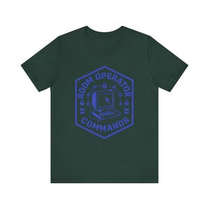 Retro Terminal Hacker Command Line AI T-Shirt, Commands.com Vintage Room Operator Tee zdjęcie 6