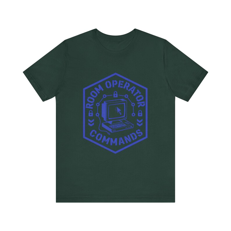 Retro Terminal Hacker Command Line AI T-Shirt, Commands.com Vintage Room Operator Tee zdjęcie 6