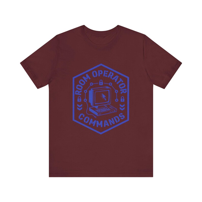 Retro Terminal Hacker Command Line AI T-Shirt, Commands.com Vintage Room Operator Tee zdjęcie 12