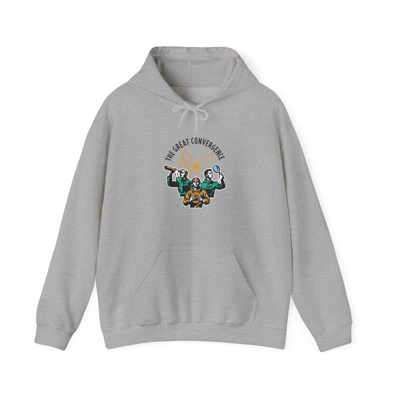 The Convergence Hoodie – Retro Mission Patch Design, AI Roles Graphic image 4