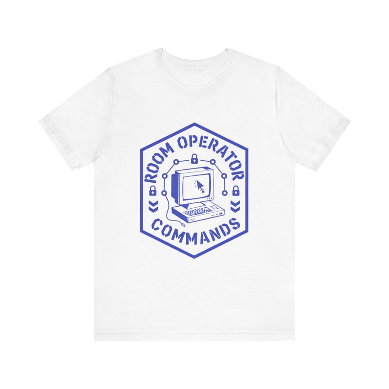 Retro Terminal Hacker Command Line AI T-Shirt, Commands.com Vintage Room Operator Tee zdjęcie 1