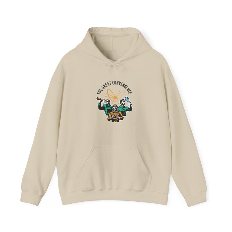 The Convergence Hoodie – Retro Mission Patch Design, AI Roles Graphic image 3
