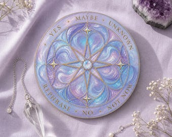 Pendelbrett „Lavendel Gezeiten“, Wünschelrute aus violett-blauem Opal, Himmelsorakel, Keramik-Altardekoration für Hexen, Geschenk für Kristallliebhaber, 10 cm