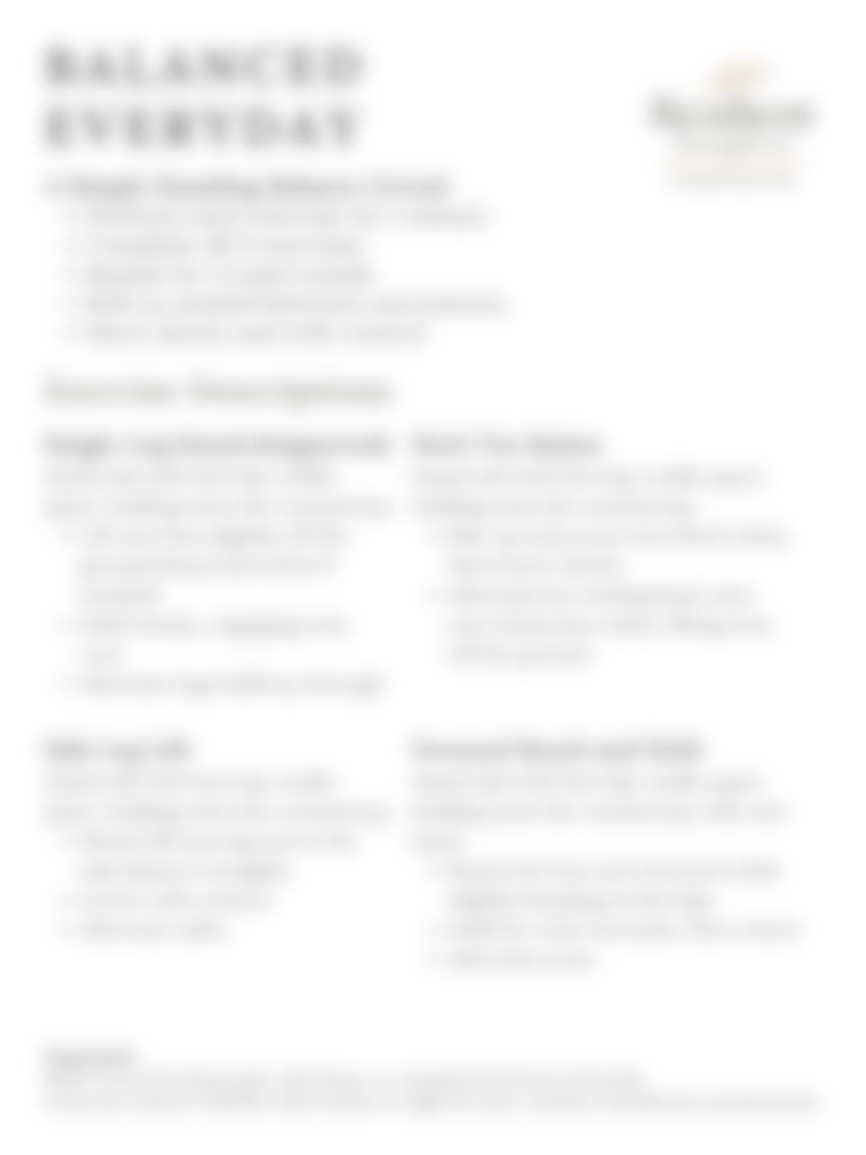 Balance Exercises for Seniors Printable | Fall Prevention Workout ...