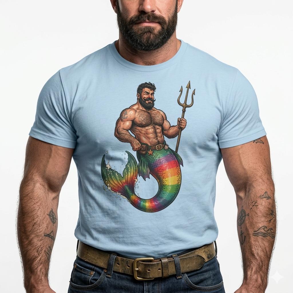 LGBTQ Pride Rainbow Merman Bear T-shirt - Bara Gay Nautical Gift - Etsy