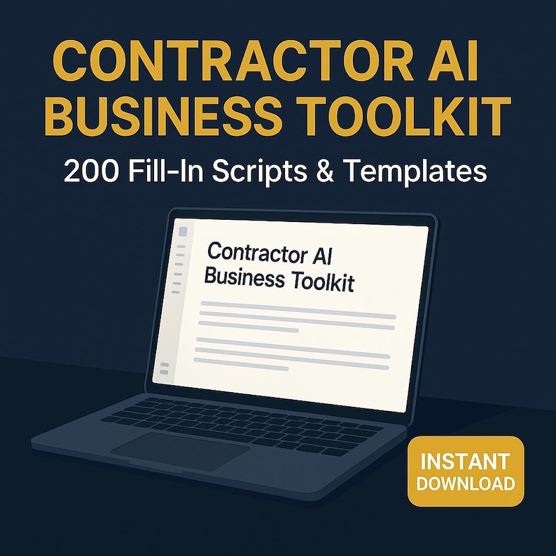 Intext Contractor Contractor AI Business Toolkit | 200 Fill-in Scripts for Trades ...