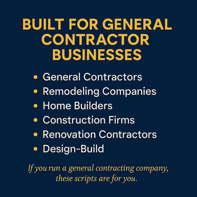 General Contractor AI Toolkit | 200 Fill-in Scripts, Templates (instant ...