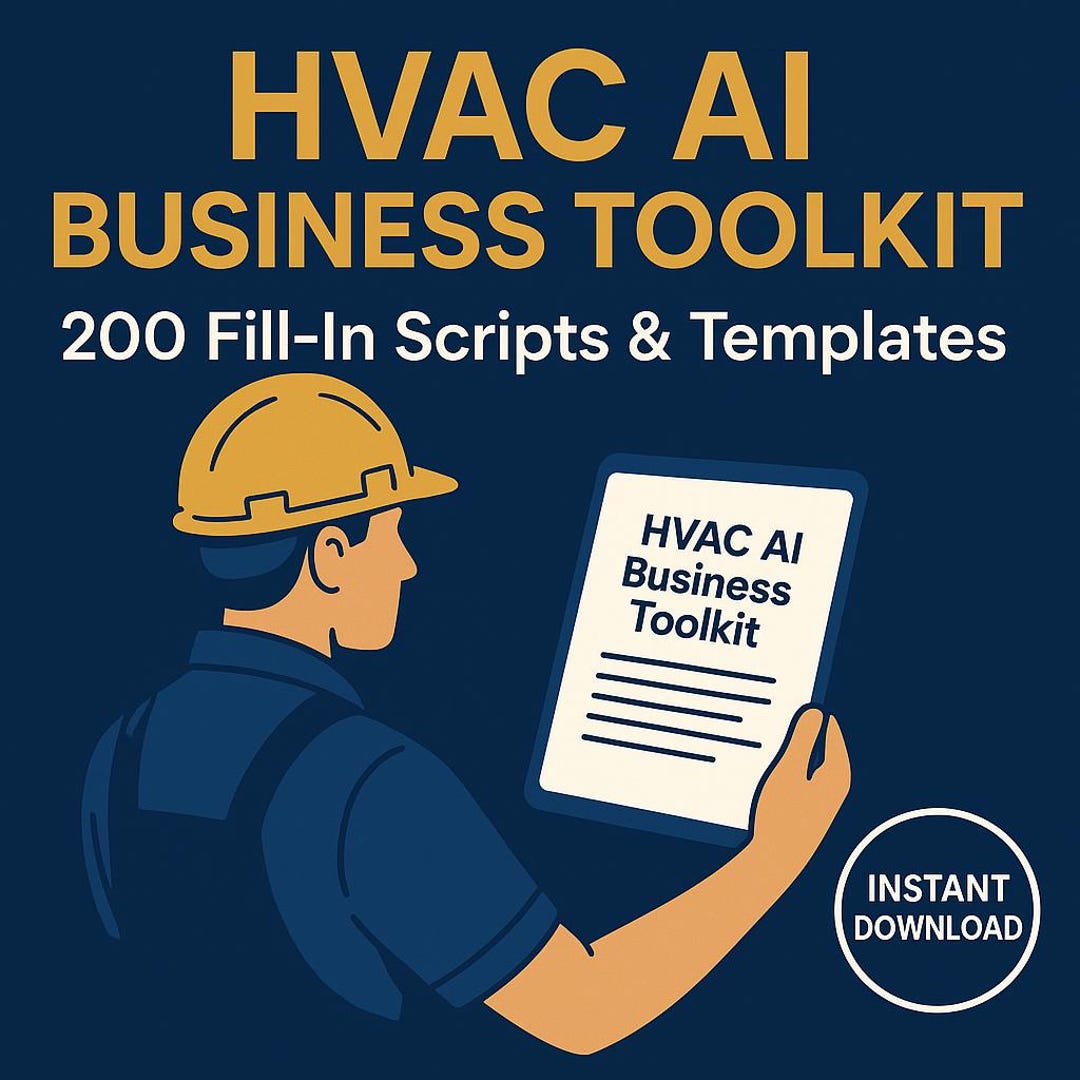 HVAC AI Business Toolkit | 200 Fill-in Scripts, Templates (instant PDF ...