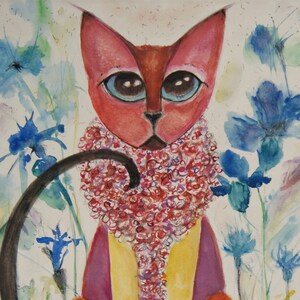 HAIRLOOM. Cat Pack Rescue Series. Original Watercolor. Free World Ship.