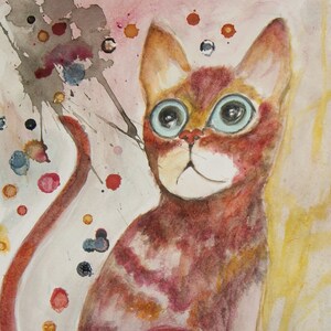 TappyOcca. Cat Pack Rescue Series. Original Watercolor. Free Worldwide Shipping