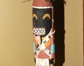 Hopi Kachina Doll. Long Haired Black Ogre c1900 - 1940, Free World Ship.