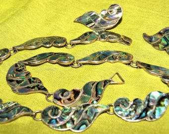 Vintage Taxco. Sterling Silver. Necklace & Earrings. Estate. c1949 Free World Ship