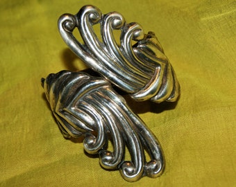 Early Taxco Clamp Cuff. Sterling Silver. Signed. c1940.  Free World Shipping