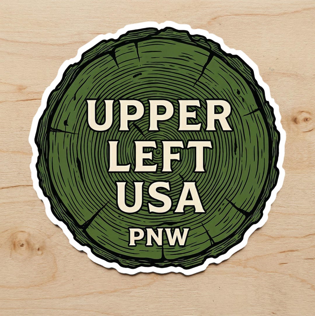 Upper Left USA PNW Tree Ring Sticker | Pacific Northwest Vinyl Decal ...