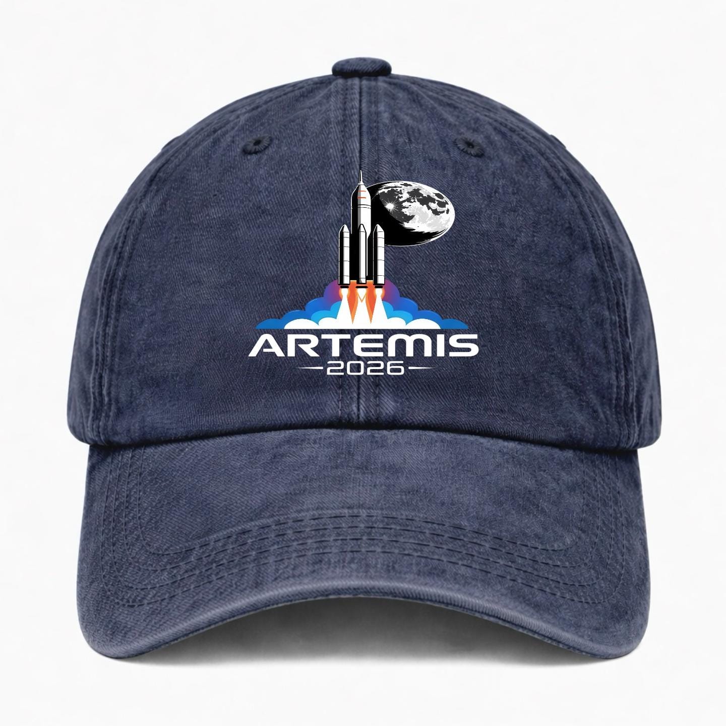 Artemis 2026 Hat Rocket Moon Space Cap Vintage Washed Dad Hat NASA ...