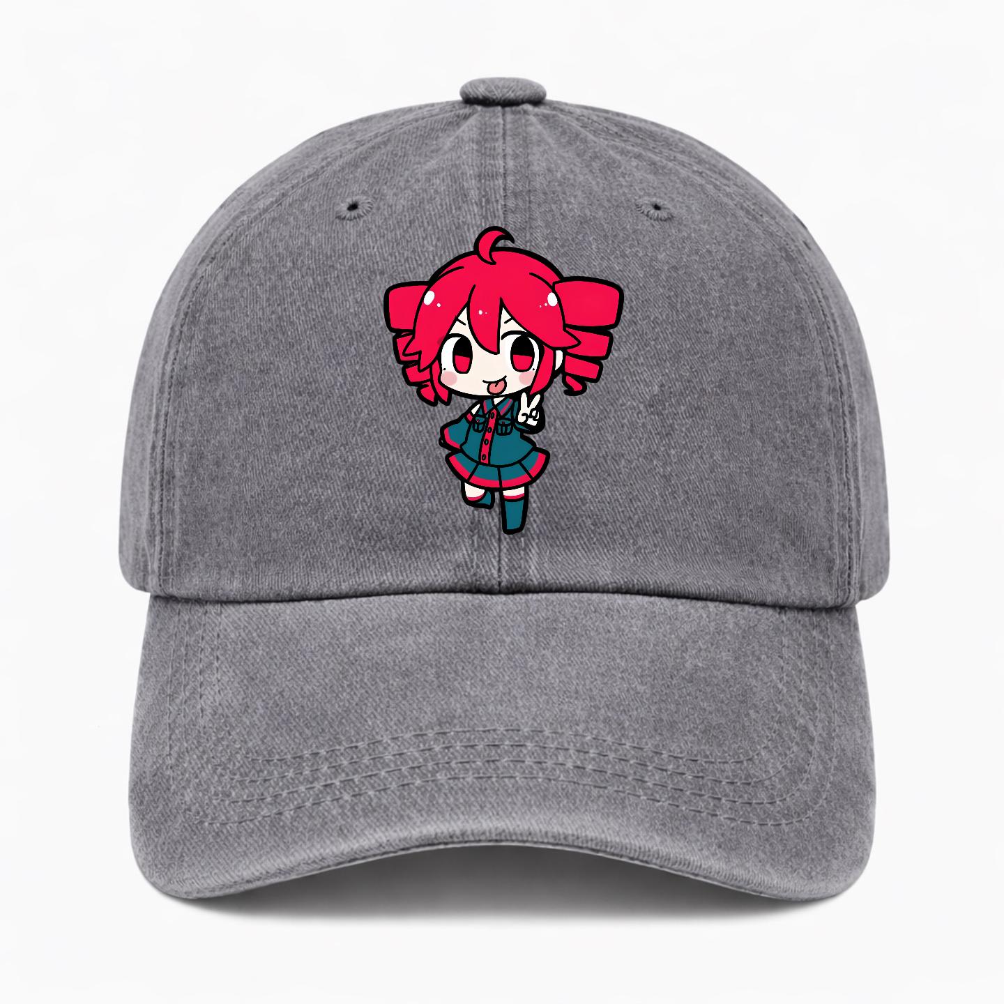 Kasane Teto Chibi Anime Baseball Cap, Kawaii UTAU Fan Washed Dad Hat - Etsy