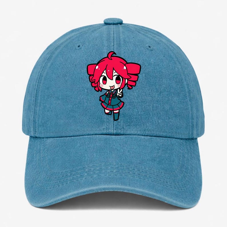 Kasane Teto Chibi Anime Baseball Cap, Kawaii UTAU Fan Washed Dad Hat - Etsy