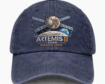 Artemis II 2026 Mission Crew Hat Vintage Space Exploration Washed Dad Baseball Cap Adjustable