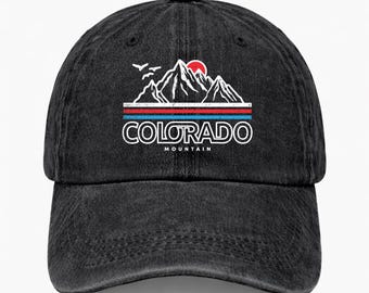 Colorado Mountain Hat: Vintage Style Rocky Mountains Cap – Outdoor Hiking Apparel