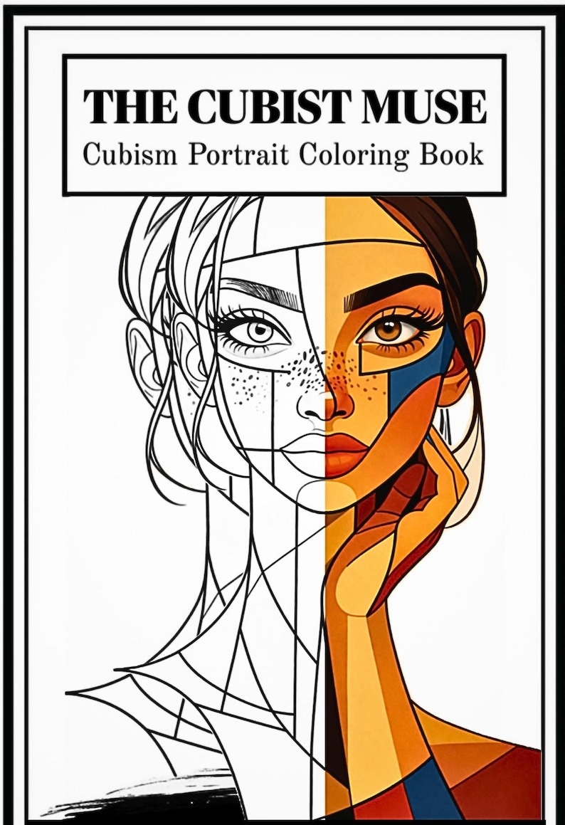 Cubist Muse Coloring Page | Abstract Face, Modern Art (digital Download ...