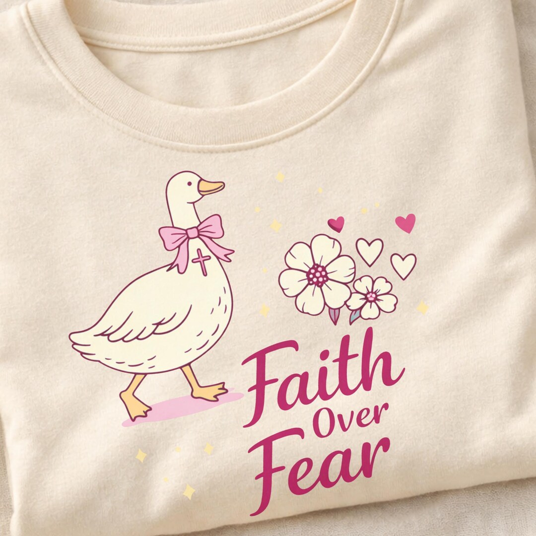 Faith Rag Christian PNG Faith Over Fear, Goose Faith Shirt Design, Religious ...