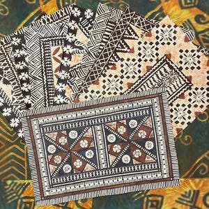 Fijian Tapa Kapa Siapo Masi - Appx 12&quot; x 18&quot; by Lauhala Trading