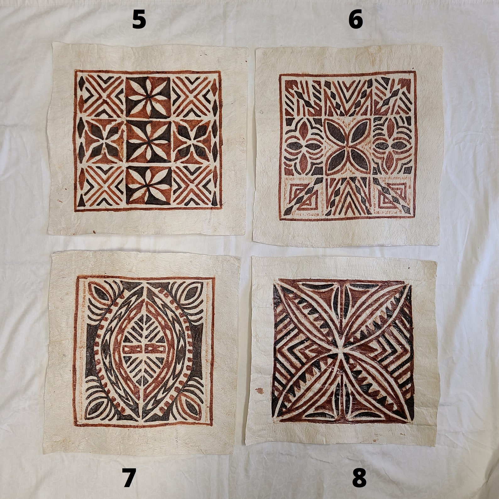 Samoan Tapa Siapo 'Elei 12 x 12 by Lauhala Etsy