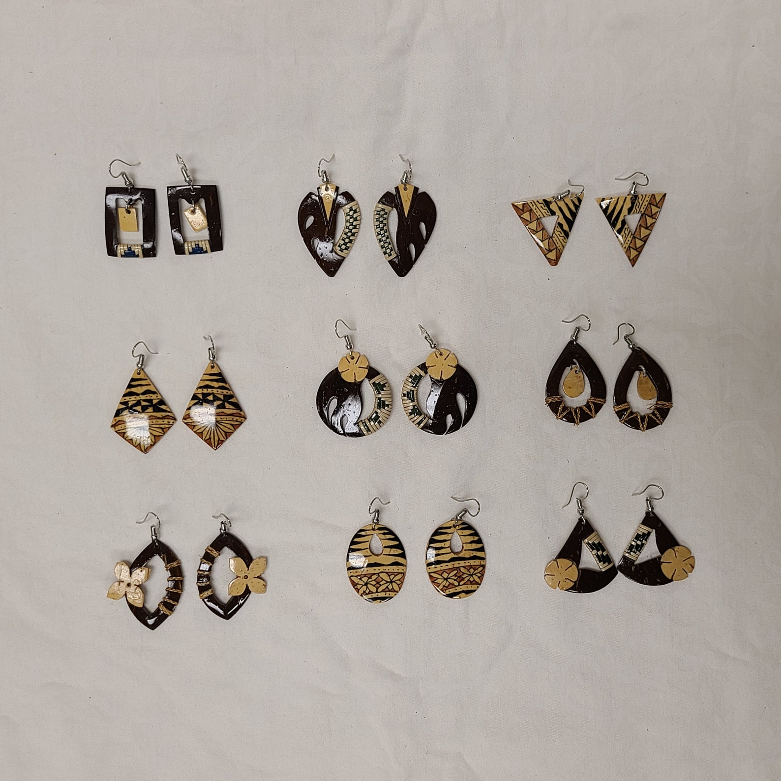 Samoan Coconut Shell Earrings Small by Lauhala Trading Etsy