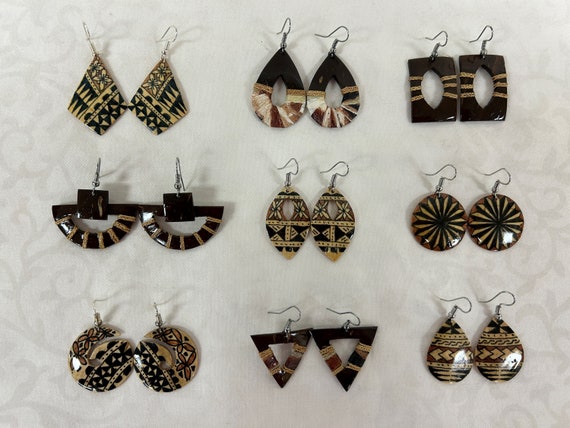 Coconut Shell Designer Earrings - AndamanMarketStore