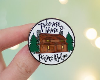 Outlander Enamel Pin. Fraser&#39;s Ridge. Jamie Fraser. Claire Fraser. Drums of Autumn. Bookish enamel pin. Literary enamel pin. Bookish pin.