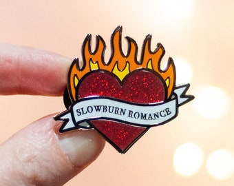 Slowburn Romance - Bookish Trope Enamel Pin