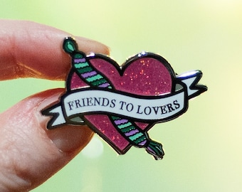 Friends to Lovers - Bookish Trope Enamel Pin