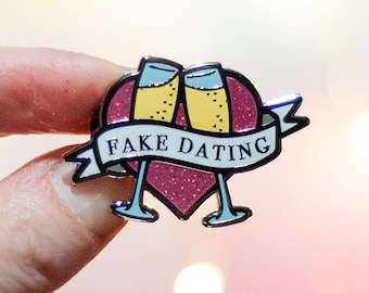 Fake Dating - Bookish Trope Enamel Pin