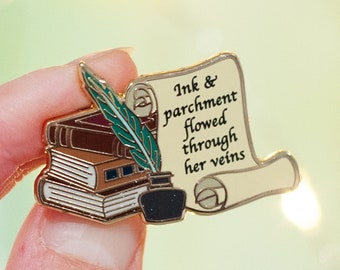 Ink and Parchment Sorcery of Thorns Enamel Pin