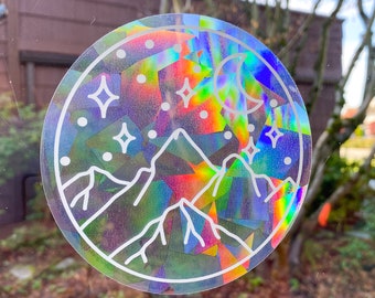 Mountain and Stars Rainbow Suncatcher