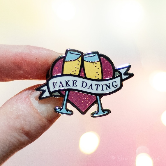 Fake Dating - Bookish Trope Enamel Pin