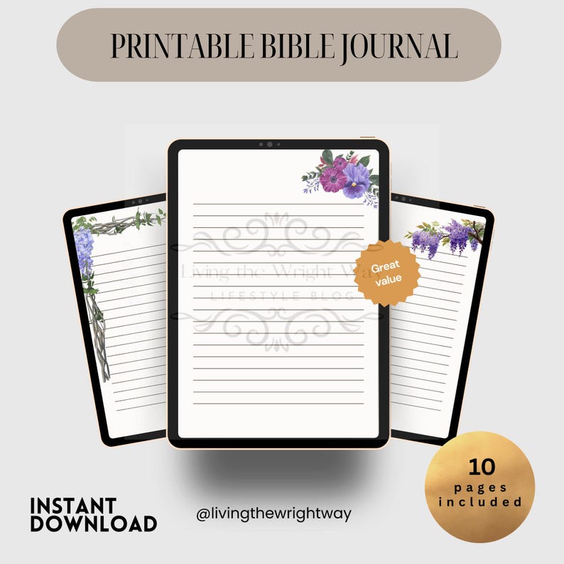 Digital Printable Bible Journal - Etsy