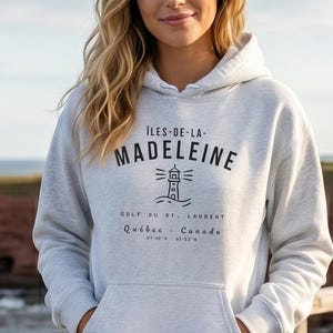 Hoodie Iles de la Madeleine, Quebec, Canada Magdalen Islands souvenir, unisex pullover, Atlantic travel gift