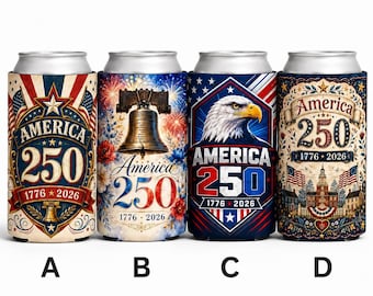 Juego de fundas para latas conmemorativas del 250 aniversario de Estados Unidos, 1776-2026