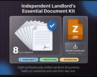 Bankranke | Landlor Dokumentenkit 8 professionelle Vorlagen Lease Nachtrag Mietkündigung Anzahlungsschreiben