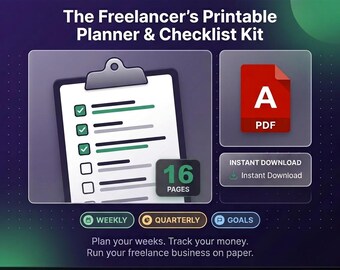 Bankranke | Freelancer Planer Printable Kit, Checkliste für Selbstständige, Freelancer Business PDF, Solopreneur Planer