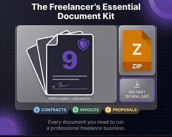Benchvine | Freelance Contract Template Bundle, Invoice, Proposal, NDA, SOW — 9 Professional Documents, Editable Word