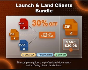 Freiberufliches Kunden-Launch-Bundle | Strategie-Guide, Vertragsvorlagen, E-Mail-Course (Digitaler Download)