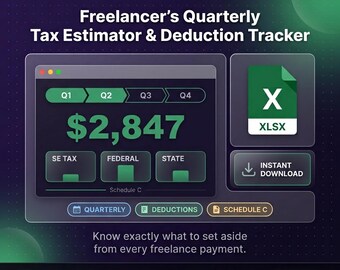Freelancer Steuer-Arbeitsblatt | Vierteltägliche Kalkulierer, Abzug-Tracker (Excel-Vorlage)