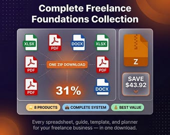 Bankranke | Komplette Freelance Foundations-Sammlung - 8 Produkte im Bundle-Planungsvorlagen | Neues Freelancer-Toolkit