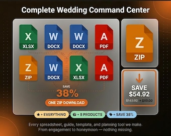 Bankranke | Komplettes Hochzeitsplanungs-Bundle — 8 Werkzeuge, vom Budget bis zu den Flitterwochen, 38% sparen (Instant Download)