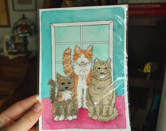 Watercolor Pets 5x7 (hand drawn)