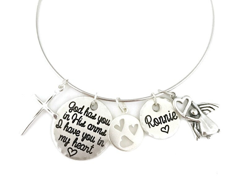 Sterling Silver Bangle Monogram Engraved Charms Memorial Charm Bracelet Miscarriage Bracelet Engraved Jewelry Personalized Jewelry