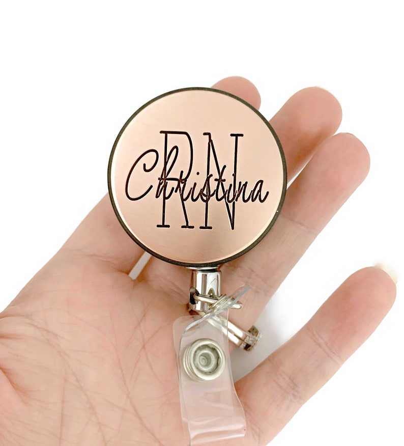 Personalized Retractable ID Badge Holder RN Medical MA Rt Etsy