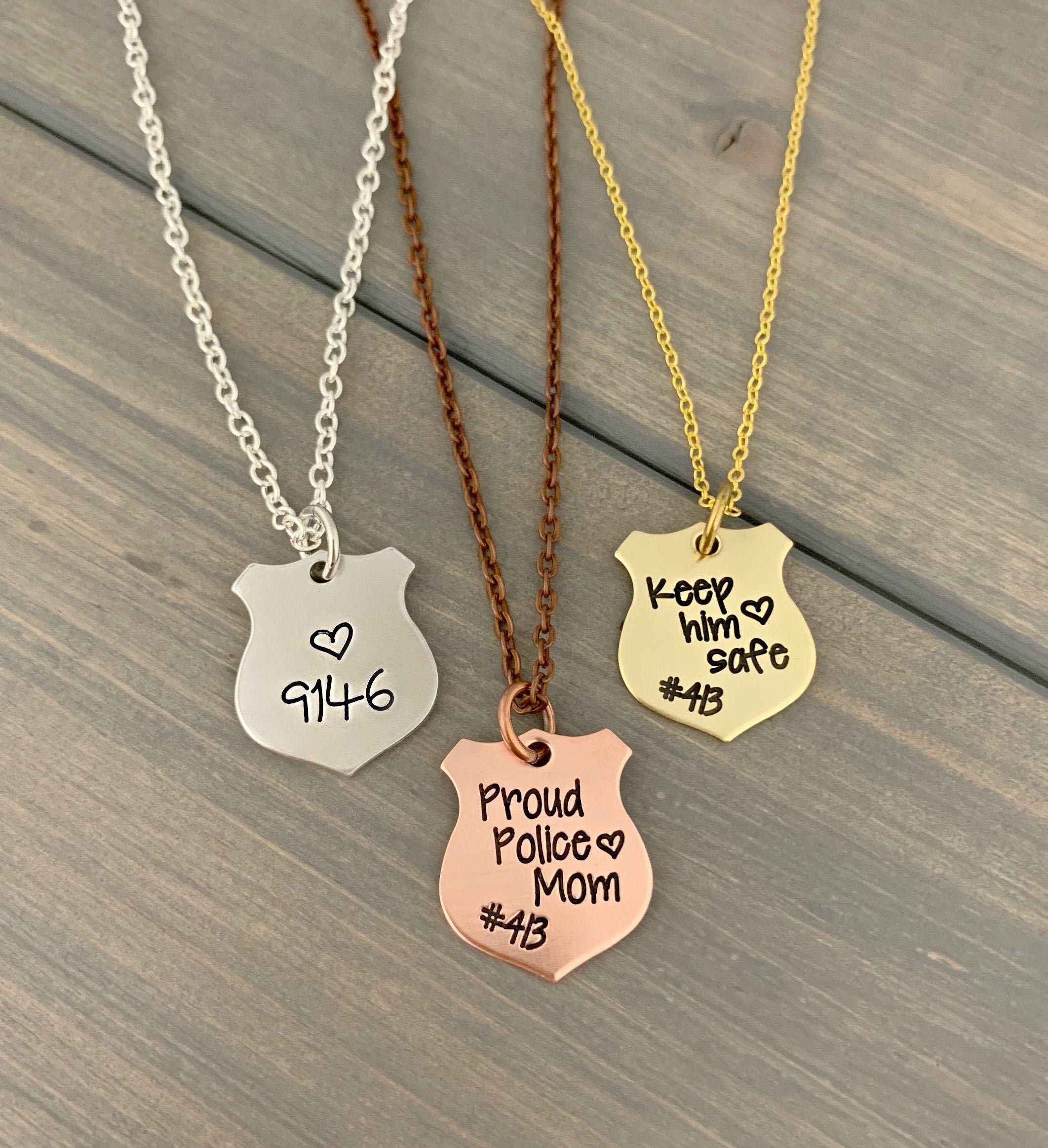 Police Wife Necklace Police Badge 